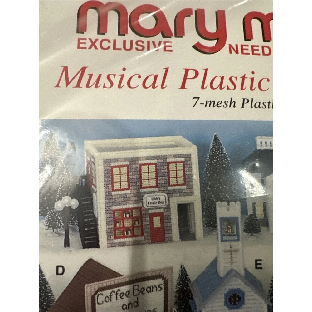 Mary Maxim Needlework Craft Musical Village Wick's Candle Shop 5011 Plastic Canv